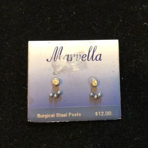 Bezel-set earrings
